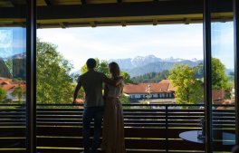 Landhotel Gockelwirt Ausblick Sommer Balkon
