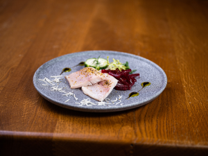 Ansprechend angerichtete Speise im Wellnesshotel Mittelburg in Oy-Mittelburg