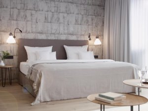 Einblick in eines der modern und gemütlich eingerichteten Zimmer im Hotel Franks in Oberstdorf.