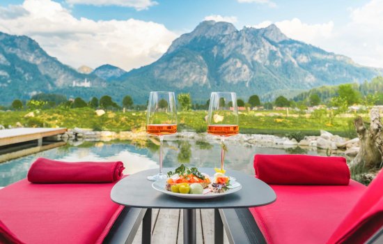 Einblick in den Garten im Hotel Das Rübezahl in Schwangau