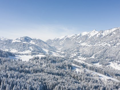 Allgäuer Berghof Aussicht Winter