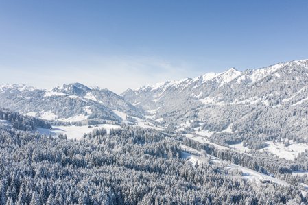 Allgäuer Berghof Aussicht Winter