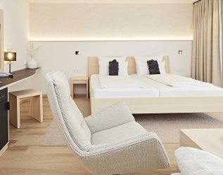 Einblick in eines der gemütlichen Zimmer im Hotel Rosenstock in Fischen