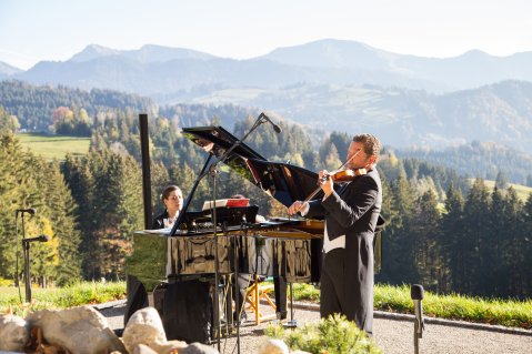 Musikalische Begleitung beim Essen im Haubers Naturresort in Oberstaufen