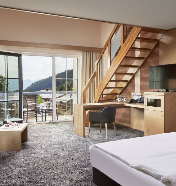 Einblick in eines der Zimmer im Panoramahotel Oberjoch