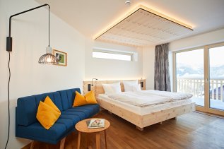 Ansicht eines Doppelzimmers des Hotels Oswalda Hus im Kleinwalsertal.