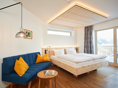 Ansicht eines Doppelzimmers des Hotels Oswalda Hus im Kleinwalsertal.