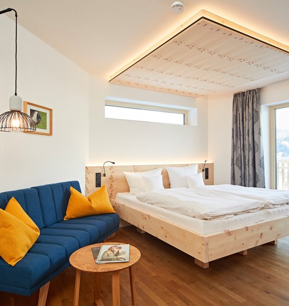 Ansicht eines Doppelzimmers des Hotels Oswalda Hus im Kleinwalsertal.