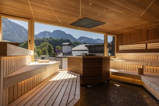 Ansicht der Sauna im Hotel Franks in Oberstdorf.