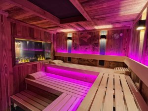 Einblick in eine der neuen Saunas im Hotel Restaurant Adler in Oberstaufen