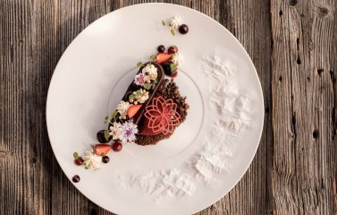 Ansprechend angerichtete Speise im Hotel Das Rübezahl in Schwangau