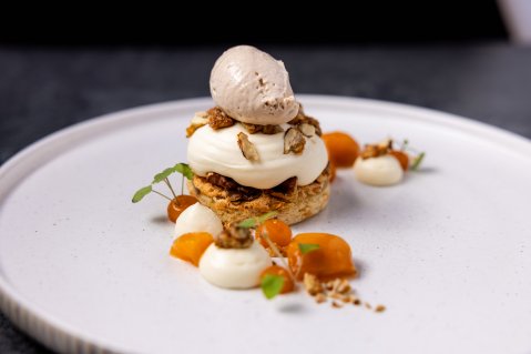 Ansprechend angerichtete Speise im Haubers Naturresort in Oberstaufen