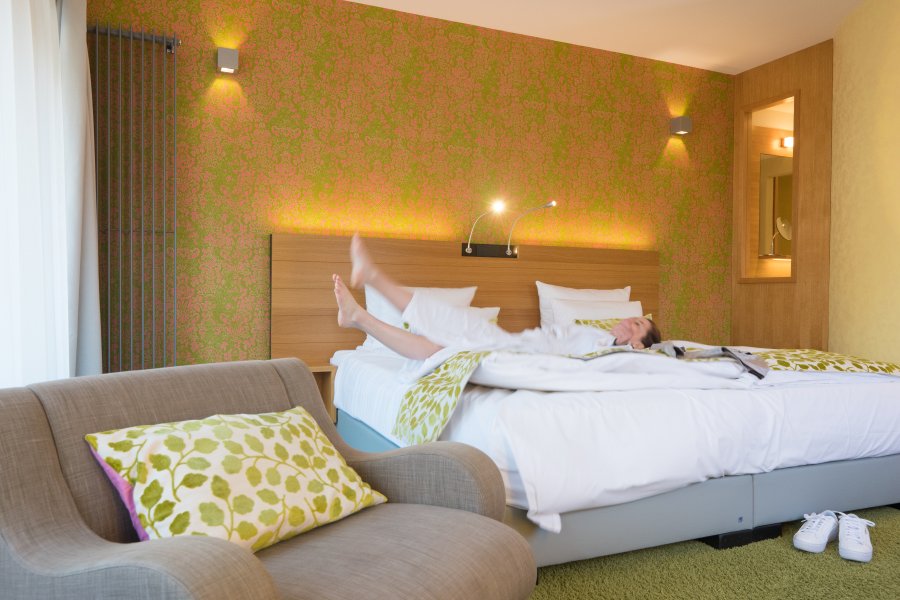 Das Freiberg Romantik Hotel Zimmer Einblick in ein Zimmer im Das Freiberg Romantikhotel in Oberstdorf.