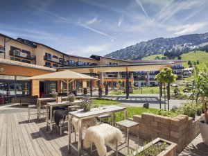 Terrasse im Panoramahotel Oberjoch.