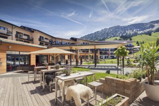 Terrasse im Panoramahotel Oberjoch.