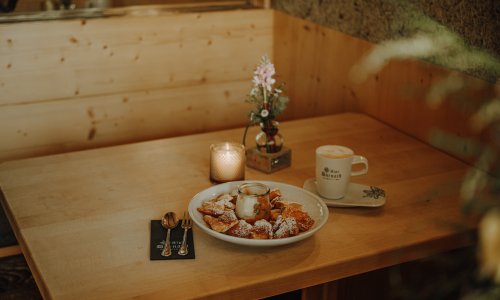 Eine ansprechend angerichtete Speise in der Alpe Dornach in Oberstdorf.