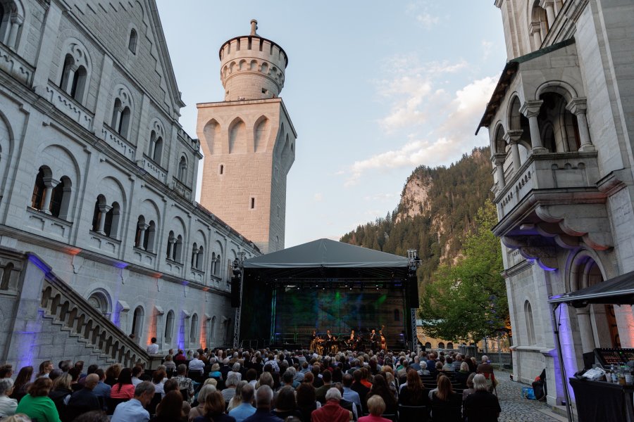 Das Schloss Neuschwanstein in der Nähe des Hotel König Ludwig in Schwangau.