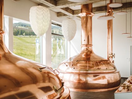 Große Kessel in der Produktion der Pivat-Brauerei Zötler in Rettenberg