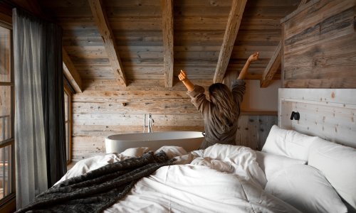 Einblick in ein Chalet der Alpzitt Chalets in Burgberg.
