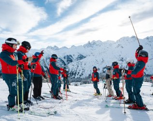 Skifahren in der Nähe des Hotels Das Freiberg in Oberstdorf.