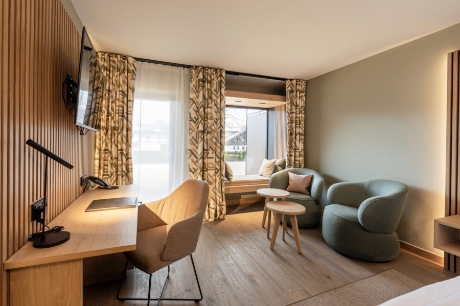 Bayerischer Hof Zimmer Einblick in ein Zimmer im Hotel Bayerischer Hof in Oberstaufen.