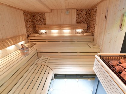 Einblick in die Sauna im Alpenhof Oberstdorf Hotel & SPA.