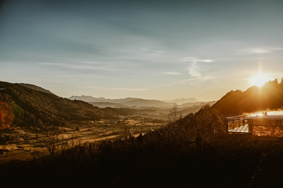 Bergkristall Mein Resort im Allgäu Ausblick Ausblick im Resort Bergkristall in Oberstaufen.