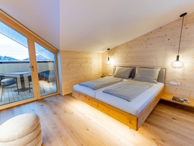 Einblick in ein Zimmer im Wald & Wiesn Berghotel Balderschwang.