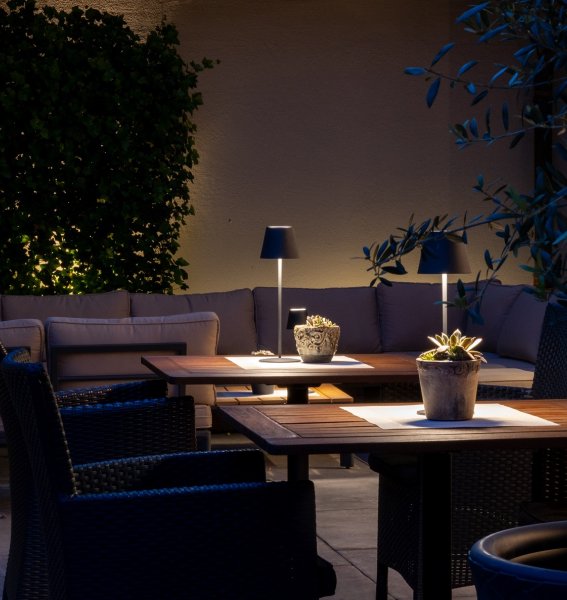 Hotel Hirsch Terrasse Blick auf die Terrasse im Hotel Hirsch in Oberstaufen.