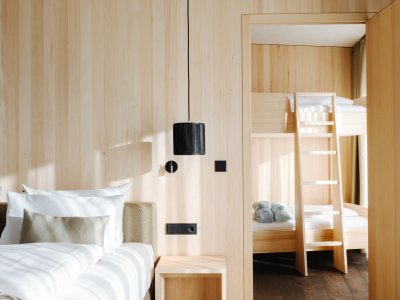 Einblick in ein Familienzimmer in Torgheles Wald & Fluh in Balderschwang.