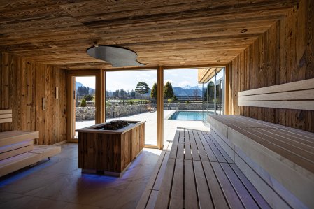 Einblick in die Sauna im das König Ludwig in Schwangau.