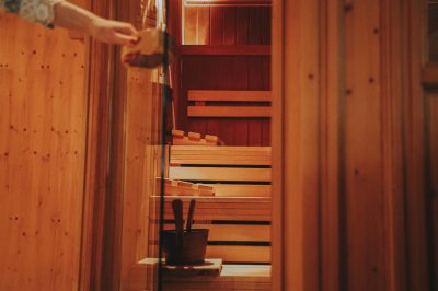 Einblick in die Sauna im Diana Naturpark Hotel in Oberstaufen.