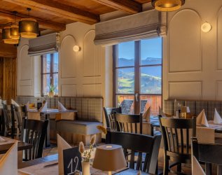 Einblick in das Restaurant im Mondi Resort Oberstaufen.