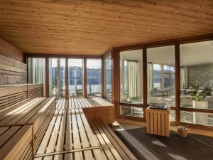 Einblick in die Sauna im Hotel Allgäu Sonne in Oberstaufen.