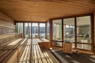 Einblick in die Sauna im Hotel Allgäu Sonne in Oberstaufen.
