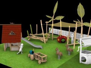 Ein Entwurf des geplanten Spielplatzes im Mondi Resort Oberstaufen.