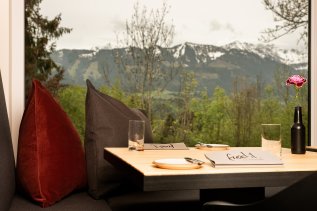 Einblick in das Restaurant im freistil. boutiquehotel & restaurant in Ofterschwang.
