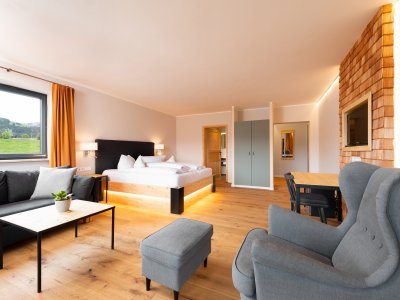 Einblick in ein Zimmer im freistil. boutiquehotel & restaurant in Ofterschwang.