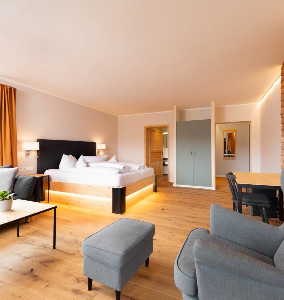 Einblick in ein Zimmer im freistil. boutiquehotel & restaurant in Ofterschwang.