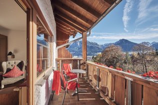 Ausblick vom Balkon im Hotel Oberstdorf in Oberstdorf.