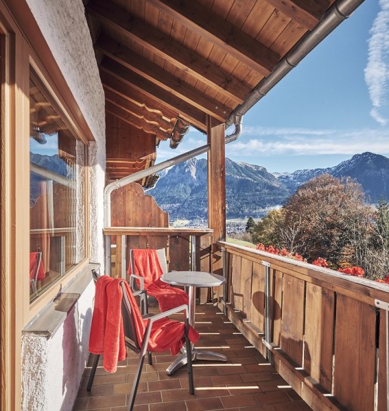 Hotel Oberstdorf Balkon Ausblick vom Balkon im Hotel Oberstdorf in Oberstdorf.