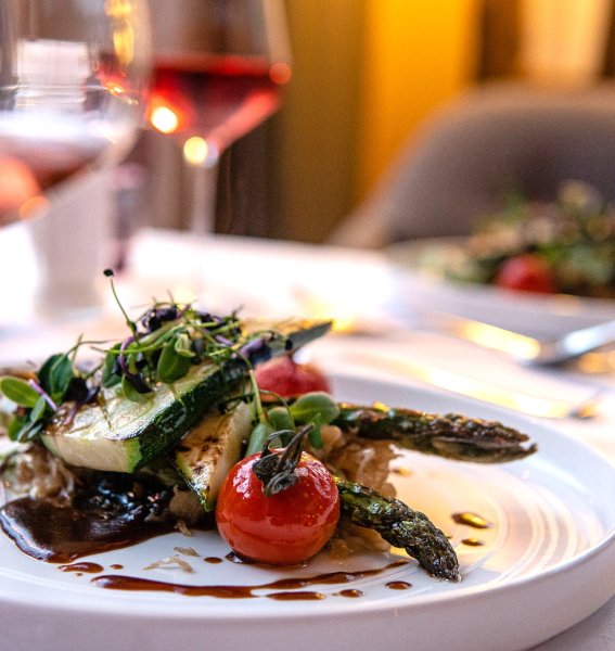 Eine Speise im Panoramahotel Oberjoch in Bad Hindelang.