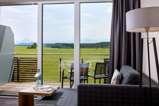 Einblick in ein Zimmer im Weitblick Allgäu in Marktoberdorf.