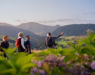 Gäste beim Wandern in der Nähe des Hotel Allgäu Sonne in Oberstaufen.