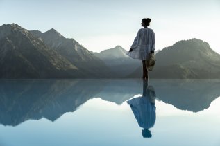 Der Außenpool im Oberjoch Familux Resort in Bad Hindelang.
