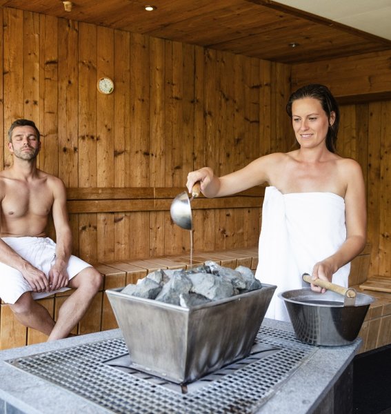 Einblick in die Sauna im Oberjoch Familux Resort  in Bad Hindelang.