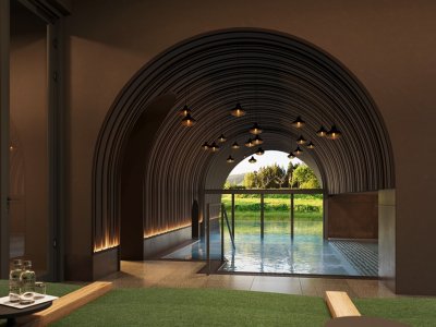 So wird der Pool in der gerade entstehenden Kraftquelle Fanny in Maierhöfen bald aussehen.