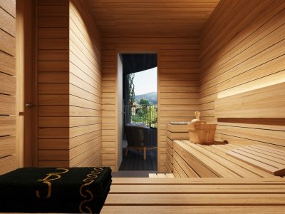 So wird die Sauna in der gerade entstehenden Kraftquelle Fanny in Maierhöfen bald aussehen.