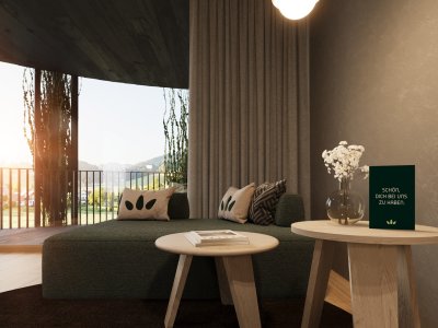 So werden die Zimmer in der gerade entstehenden Kraftquelle Fanny in Maierhöfen bald aussehen.