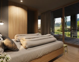 So werden die Zimmer in der gerade entstehenden Kraftquelle Fanny in Maierhöfen bald aussehen.